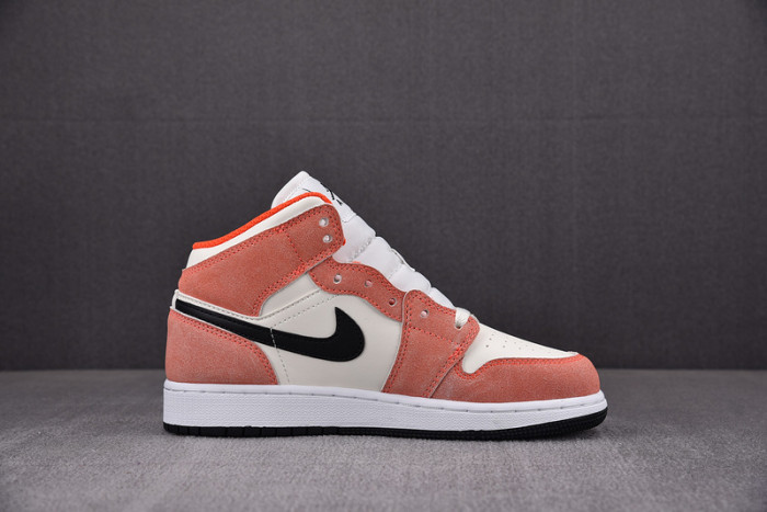 air jordan 1 mid se orange suede dv1336-800