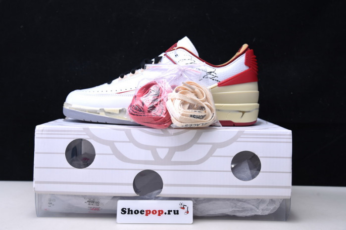 ofw x air jordan 2 low sp white red dj4375-106