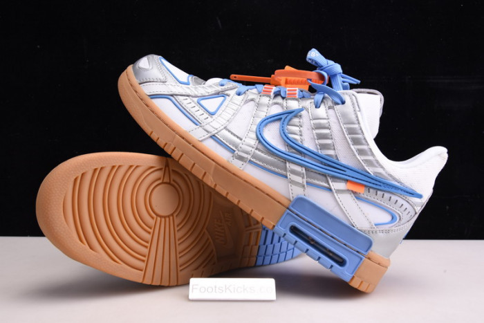 ofw x nike air rubber dunk “university blue” cu6015-100