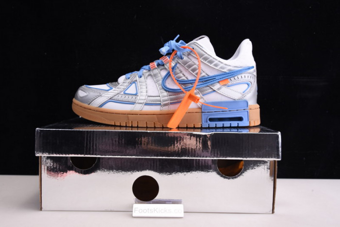 ofw x nike air rubber dunk “university blue” cu6015-100
