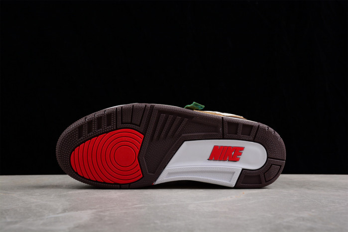 air jordan 3 retro se white dark brown green shoes 398614-500