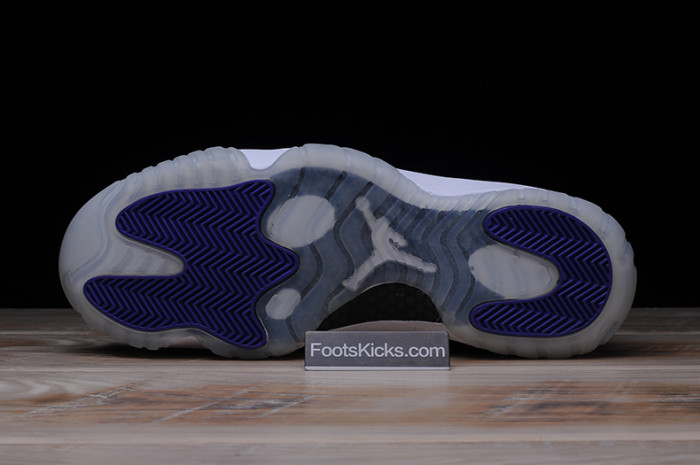 air jordan 11 retro low "concord" black/ white mens 528895-153