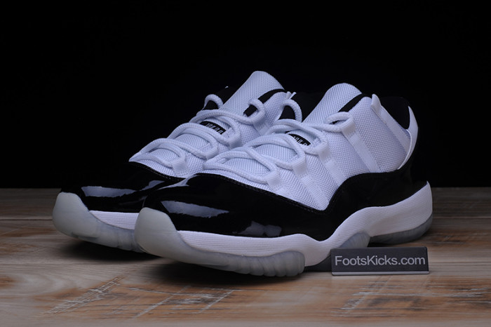 air jordan 11 retro low "concord" black/ white mens 528895-153